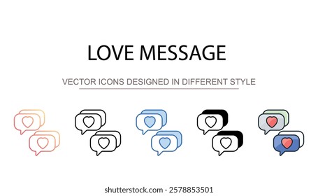 Love Message icon design with white background stock illustration