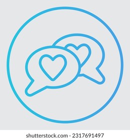 Love message icon in gradient style, use for website mobile app presentation