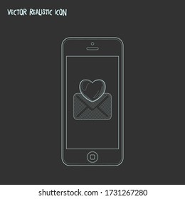 Love message icon line element. Vector illustration of love message icon line isolated on clean background for your web mobile app logo design.