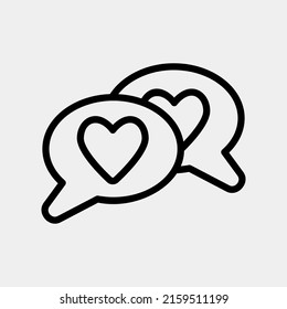Love message icon in line style, use for website mobile app presentation