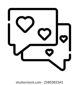 Love Message Icon in Line Style