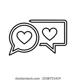 Love Message Icon Line Vector graphics