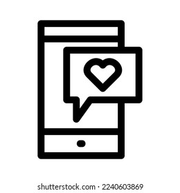 icono de mensaje de amor o logotipo símbolo de signo aislado ilustración vectorial - iconos vectoriales de estilo negro de alta calidad
