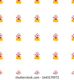 love message icon pattern seamless isolated on white background. Editable flat love message icon. love message icon pattern for web and mobile.