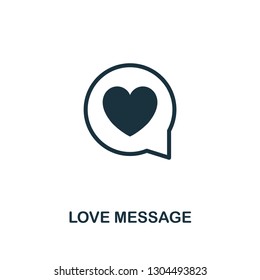 Love Message icon. Premium style design from valentines day icons collection. Pixel perfect love message icon for web design, apps, software, printing usage.