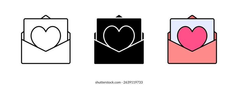 love message icon set. modern design isolated on white background