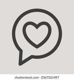 Love Message Icon in Simple, Flat and Minimalist Style