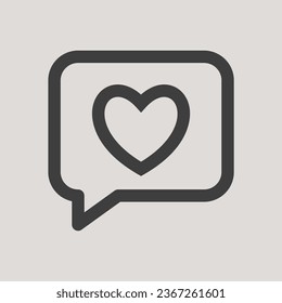 Love Message Icon in Simple, Flat and Minimalist Style