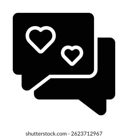 Love Message Icon in Solid Style