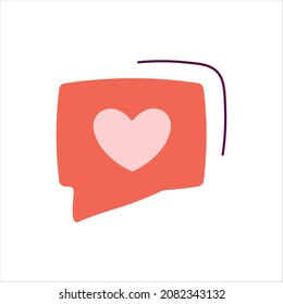 Icono de mensaje de amor. Plantilla para la reserva de recortes, diseño romántico, carteles, tarjetas de felicitación, anuncios, publicidad, etiquetas