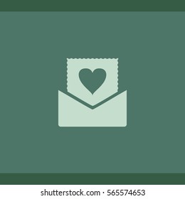 Love message icon, vector design