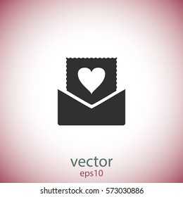 Love message icon, vector design