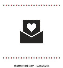 Love message icon, vector design