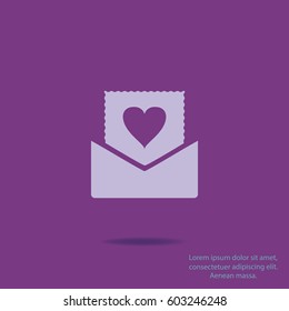 Love message icon, vector design