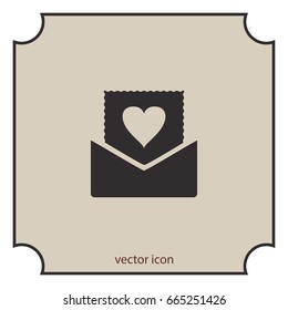 Love message icon, vector design