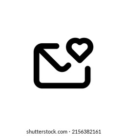 Love message icon vector. Message letter symbol with heart isolated on white background. Vector EPS 10
