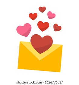 love message isolated flat color icon