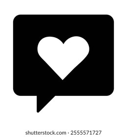 love message Isolated icon. white heart icon, minimalist design, social media symbol, love message, monochrome graphic, square composition, clean lines, simple icon, affection indicator. Vector