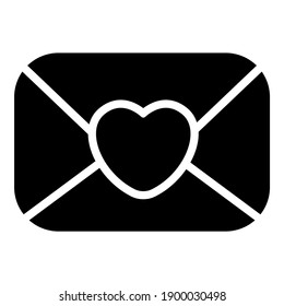 love message, latter black icon