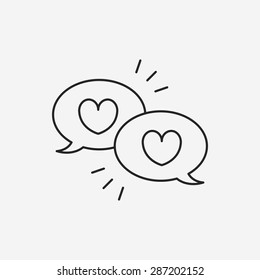 love message line icon
