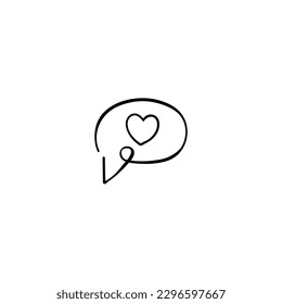 Love Message Line Style Icon Design