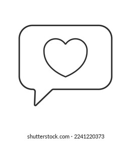 Love message line universal icon ui ux element sign.