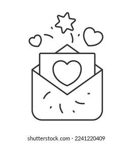 Love message line universal icon ui ux element sign.