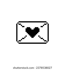 Love Message Logo Icon in Pixel Art