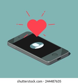 a love message on the phone