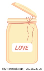 Love Message in Open Jar Vector Graphic