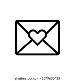 Love Message Outline Icon. Love Message Icon