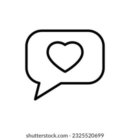 Love Message outline vector icon isolated on white background. Love Message line icon for web, mobile and ui designe