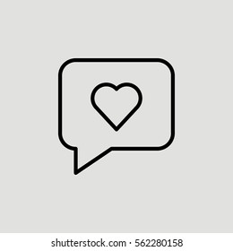 Love Message Outline Vector Icon