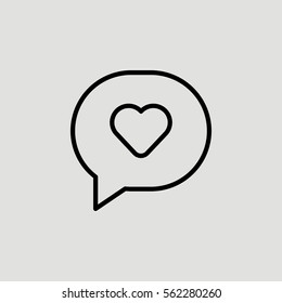 Love Message Outline Vector Icon