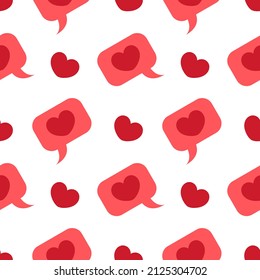 love message seamless pattern on white background