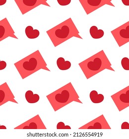 love message seamless pattern on white background