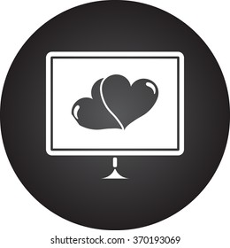 Love message simple icon on colorful background
