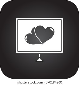 Love message simple icon on  background