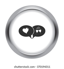 Love message simple icon on  background