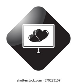 Love message simple icon on  background