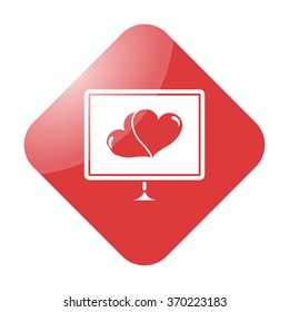 Love message simple icon on colorful background