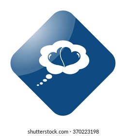 Love message simple icon on colorful background