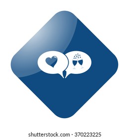 Love message simple icon on colorful background