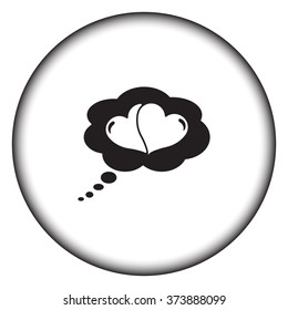 Love message simple icon on colorful round background