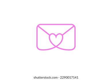 love message simple line style logo