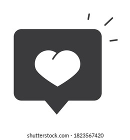 love message speech bubble charity donation silhouette icon vector illustration