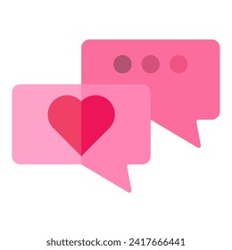 Símbolo de mensaje de amor. Elementos aislados del vector. Símbolo de ilustración de icono de messege romántico. Icono del Día de San Valentín. Diseño lineal actual. Diseño de vectores planos para afiches, tarjetas, papel pintado, afiches, banner.