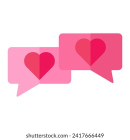Love message symbol. Vector isolated elements. Romantic messege icon illustration symbol. Valentine`s Day Icon. Present linear design. Vector flat design for poster, card, wallpaper, poster, banner.