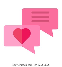 Símbolo de mensaje de amor. Elementos aislados del vector. Símbolo de ilustración de icono de messege romántico. Icono del Día de San Valentín. Diseño lineal actual. Diseño de vectores planos para afiches, tarjetas, papel pintado, afiches, banner.