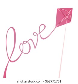 "Love" message using Flying kite's tail